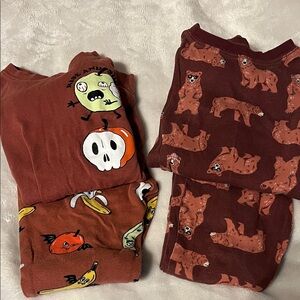 Old Navy Red and Brown Bear Pajama Set
